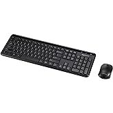 Amazon Basics 2.4GHz Wireless Computer Keyboard and Mouse Combo, Quiet and Compact US Layout (QWERTY), Black