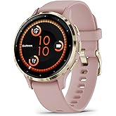 Garmin Venu 3S Soft Gold Stainless Steel Bezel 1.2-Inch AMOLED Touchscreen Display Smart Watch with 41mm Dust Rose Case and S