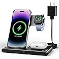 Wireless Charger iPhone Charging Station: 3 in 1 Charger Stand Multiple Devices for Apple - iPhone 15 14 Pro Max 13 12 11 - W