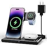 Wireless Charger iPhone Charging Station: 3 in 1 Charger Stand Multiple Devices for Apple - iPhone 15 14 Pro Max 13 12 11 - W