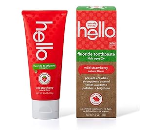 Hello Oral Care Kids Fluoride Toothpaste, Wild Strawberry, 4.2 Ounce (Pack Of 2)