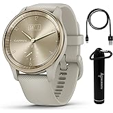 Wearable4U Garmin vivomove Trend 40 mm Smartwatch, Cream Gold/French Gray - 2023 Unisex Stylish Analog Fitness Hybrid Watch w