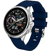 Fossil Men's or Women's Gen 6 Wellness Edition 44mm Touchscreen Silicone Smart Watch, Color: Silver, Navy (Model: FTW4070V)