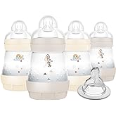 MAM Easy Start Anti-Colic Baby Bottle 5 oz, Slow Flow, Breastfeeding-Like Silicone Nipple Bottle, Reduces Colic, Gas, & Reflu