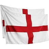 Rhungift [2PCS] 3X5 FT England Flag English National Flags Breeze Vivid Color and UV Fade Resistant - Brass Grommets - Englan