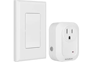 SURAIELEC Wireless Wall Switch Remote Control Outlet, No Wiring Needed, 100ft RF Range, Pre-Programmed, Expandable Remote Lig