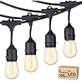 Svater Outdoor String Lights Led 105FT, Commercial Grade Patio Lights with 1W Dimmable S14 Shatterproof Bulbs, ETL Listed Hea