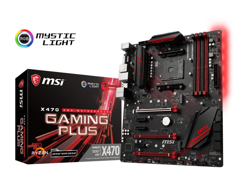 MSI Performance Gaming AMD X470 Ryzen 2 AM4 DDR4 Onboard Graphics CFX ATX Motherboard (X470 Gaming Plus)