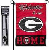 College Flags & Banners Co. Georgia Bulldogs Welcome to Our Home Garden Flag with Stand Holder