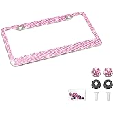 Bling Car License Plate Frame, Handcrafted Crystal Stainless Steel, Sparkly, Durable, Universal Fit, Car Accessories for Girl