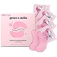 grace & stella Award Winning Under Eye Mask (Pink, 48 Pairs) Reduce Dark Circles, Puffy Eyes, Undereye Bags, Wrinkles - Gel U