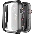 Misxi 2 Pack Hard PC Case with Tempered Glass Screen Protector Compatible with Apple Watch Series 6 SE Series 5 Series 4 44mm