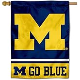 College Flags & Banners Co. Michigan Team University Wolverines Go Blue House Flag Banner
