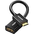 UGREEN Mini HDMI to HDMI Adapter 4K 60Hz Mini HDMI Male to HDMI Female Compatible with Raspberry Pi, Portable Monitors, DSLR 