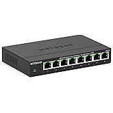 NETGEAR 8-Port 2.5GB Switch - Multi-Gigabit Ethernet Unmanaged Network Switch (MS308) - 8 x 1G/2.5G - Desktop or Wall Mount -