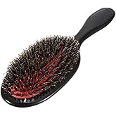 Boar Bristle Hair Brush Paddle Detangling Brush for Curly Fine Wavy Natural Tangled Hair, Anti-frizz Styling Hairbrush Comb f