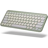 LTC MK791 Multi-Device Bluetooth Keyboard, Rechargeable Compact Slim Wireless Keyboards w/ 79 Keys, Low-Profile & Colorful, f