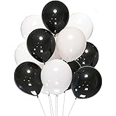 12 Inch White Black Balloons,100 pcs 12”Latex Balloons for Party Decoration Birthday Wedding Photo Shoot Event Graduation Par