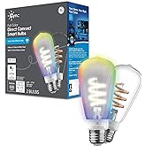 GE CYNC Smart LED Light Bulb, ST19 Edison Style, Room Decor Aesthetic, Color Changing WiFi Light, 60W Equivalent, Works with 