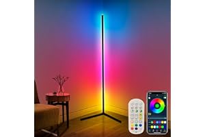 Corner Floor Lamp,65” Color Changing LED Floor Lamp with Music Sync,Modern Mood Lighting Corner Lamp with Remote & App Contro