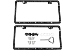 SunplusTrade Bling License Plate Frame for Women 2 Pack Sparkly License Plate Frames Bedazzled Diamond Rhinestone Crystals (B