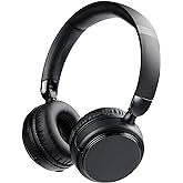 Amazon Basics Bluetooth Wireless On Ear Headphones with Microphone, 35 Hour Playtime, Foldable, One Size, Black