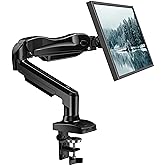 HUANUO Single Monitor Mount, 13 to 32 Inch Gas Monitor Arm, Adjustable Stand, Vesa Mount with Clamp and Grommet Base - Fits 4