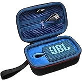 LTGEM Case Compatible with JBL Go 3 Portable Speaker, Black+Blue