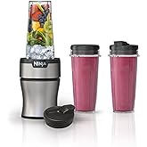 Ninja BN301 Nutri-Blender Plus Compact Personal Blender, 900-Peak-Watt Motor, Frozen Drinks, Smoothies, Sauces & More, (3) 20