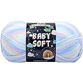 Lion Brand Yarn (1 Skein) Babysoft Baby Yarn Yarn, Pastel Print