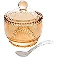 Wolff Pearl Açucareiro de Cristal com Colher, Laranja (Âmbar), 10 x 8 x 7 cm