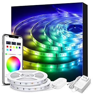 LED Strip Lights Phone Control, Govee 32.8ft Waterproof Wireless Led Light Strip Kit, WiFi Music Sync Smart RGB Light Strip Compatible with Alexa Google Home(Not Support 5G WiFi)