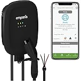 Emporia Level 2 EV Charger w/ J1772 Charger, 48 amp Electric Car Charger, Preconfigured for Hardwired Install with Whip, UL/E