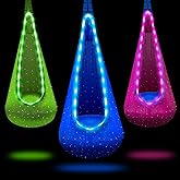 Light Up Kids Pod Swing Seat, Kids Hanging Hammock Swing Chair with LED Lights & Inflatable Pillow, Sensory Swing Pod Swing f