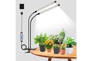 Wolezek Grow Lights for Indoor Plants, 6000K 40 LEDs Full Spectrum Plant Grow Lights Indoor, White Grow Lamp with Clip, Auto 