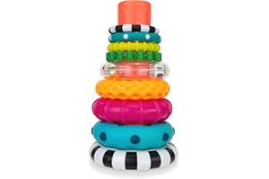 Sassy Stacks of Circles Stacking Ring STEM Learning Toy, Age 6+ Months, Multi, 9 Piece Set