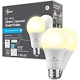 GE CYNC A19 Smart LED Light Bulbs, Soft White, Bluetooth and WiFi Light Bulbs, 60W Equivalent, Work with Amazon Alexa and Goo