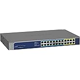 NETGEAR 24-Port Gigabit Ethernet Unmanaged PoE Switch (GS524UP) - with 8 x PoE+ and 16 x Ultra60 PoE++ @ 480W, Desktop or Rac