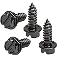 License Plate Screws with Rustproof Finish - License Plate Screw Kit for Front & Rear Plates - License Plate Bolts for Domest