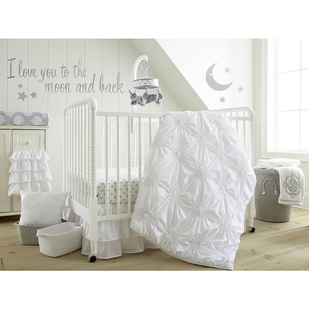 Levtex Home Baby Willow 5 Piece Crib Bedding Set, White