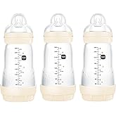 MAM Easy Start Anti-Colic Bottle, Baby Essentials, Medium Flow Bottles with Silicone Nipple, Unisex Baby Bottles, Designs May