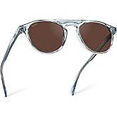 WearMe Pro Urban Men's Square Sunglasses: Double Bridge Design, Modern Round Frames and Polarized Lenses