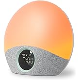 Momcozy Sunrise Alarm Clock Wake Up Light Sound Machine for Sleep, White Noise Machine with Dimmable Night Light, 30 Soothing