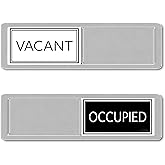 Black & White Vacant Occupied Office Sign, Occupied Sign for Bathroom Door, Privacy Sign for Home & Office Restroom, Occupied