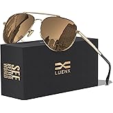 LUENX Aviator Sunglasses for Men Women Polarized Driving Classic Shades - UV 400 Protection with Accessories 60MM