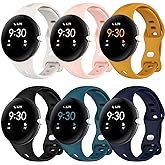 Eiavike Slim Bands Compatible with Google Pixel Watch 3 (41mm)/Pixel Watch 2 1, Adjustable Breathable Soft Silicone Sport Rep