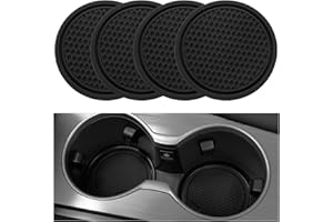 SINGARO Car Cup Coaster, 4PCS Universal Non-Slip Cup Holders Embedded in Ornaments Coaster, Car Interior Accessories, Black