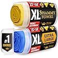 Premium XL Shammy Towel for Car - 2pk (34”x25”) - Super Absorbent Chamois Towel for Car - Spots & Scratch-Free Shammy Cloth f