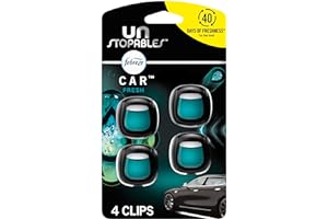 Febreze Unstopables Car Odor-Fighting Car Freshener Vent Clip Fresh Scent, 07 oz. Car Vent Clip, Pack of 4