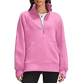 OFEEFAN Quarter Zip Sweatshirts For Women Pullover Oversized Hoodies Sweaters Fall Outfits Winter Clothes Thumb Hole 2024